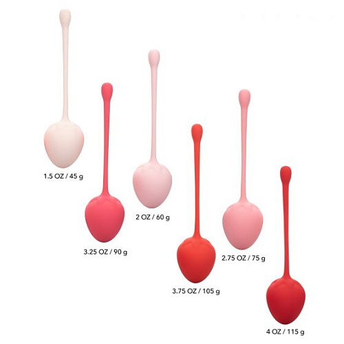 Набор из 6 разноцветных вагинальных шариков-клубничек California Exotic Novelties Kegel Training Set Strawberry SE-1290-20-3