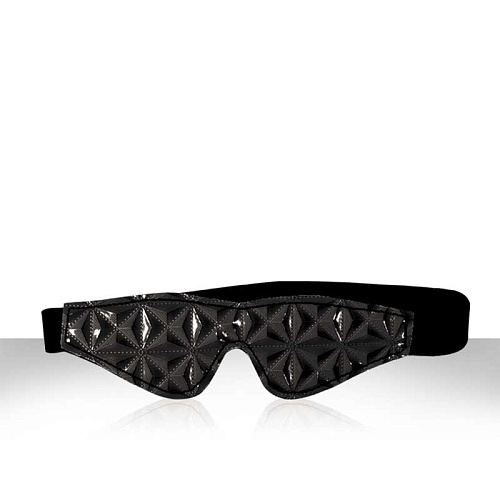 Чёрная виниловая маска на глаза NS Novelties SINFUL BLIDFOLD NSN-1220-13
