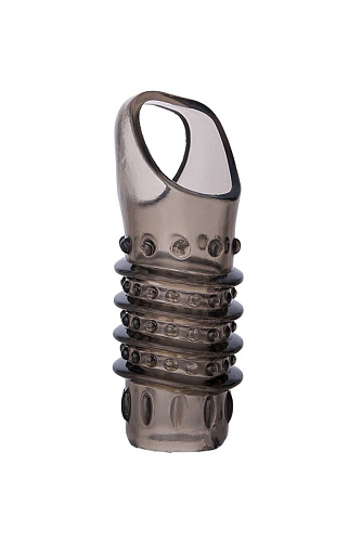 Открытая дымчатая насадка с точками и рёбрами ToyFa XLover 748017 (11,5 см)