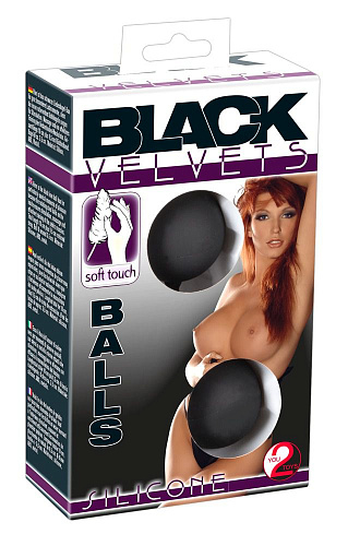 Чёрные вагинальные шарики с петлёй Orion Black Velvets 05217520000