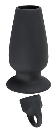 Пробка-туннель с заглушкой в чёрном цвете Orion Lust Tunnel Plug with Stopper 0532118