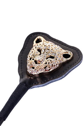 Чёрный стек с фигуркой леопарда на наконечнике ToyFa 700021 (21 см)