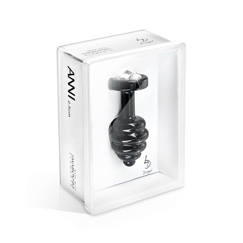Большой чёрный винтовой плаг DIOGOL ANNI Ano black T2 8120010032 (7,5 см)