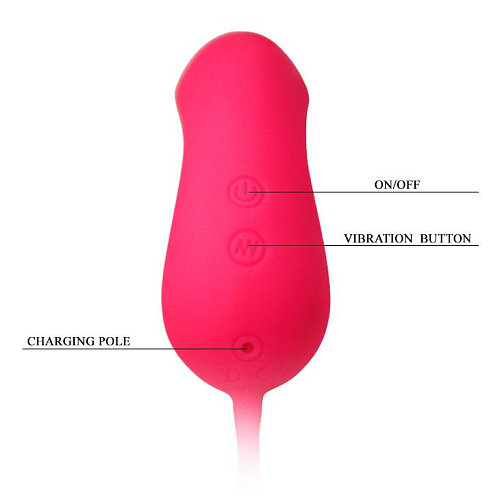 Розовый вибромассажёр с петелькой для извлечения Baile Carey BI-014238