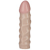Рельефная насадка телесного цвета для трусиков Vac-U-Lock Doc Johnson 6 Raging hard-On Dong 1015-25-BX (14,7 см)