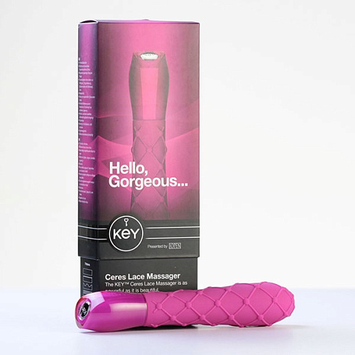 Шикарный розовый вибромассажёр Jopen Ceres Lace Texture Raspberry Pink JO-8051-00-3