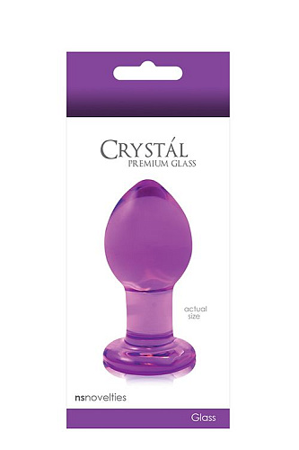 Стеклянная анальная пробка фиолетового цвета NS Novelties Crystal Medium NSN-0701-25 (7,6 см)