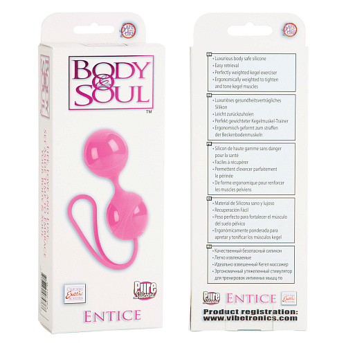 Розовые силиконовые вагинальные шарики California Exotic Novelties BODY SOUL ENTICE SE-1327-10-3