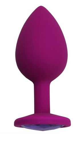 Пурпурная анальная пробка с сиреневым кристаллом Eroticon P3409-13 (8,4 см)