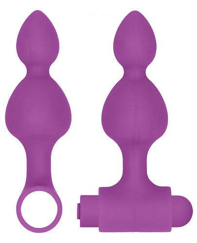 Фиолетовый анальный вибронабор Shots Media BV USB-Rechargeable Anal Set OU444PUR