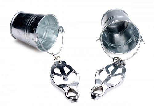 Зажимы на соски с ведрами под грузы XR Brands Jugs Nipple Clamps with Buckets AF231