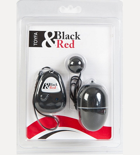 Чёрный вибронабор с пультом ДУ для вагинально-клиторальной стимуляции ToyFa 901015-5