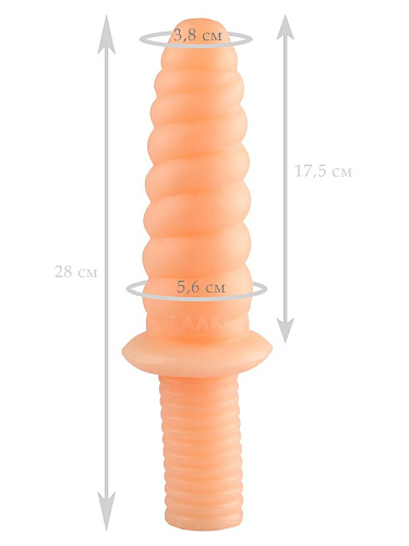 Телесный фантазийный фаллоимитатор Сумерки богов «Улитка» 1015-78 BX DD (28 см)