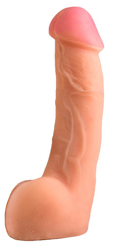 Телесный с чёрным кожаный пояс харнесс премиум класса с 3 насадками LOVETOY (А-Полимер) WOMAN LONG 303803