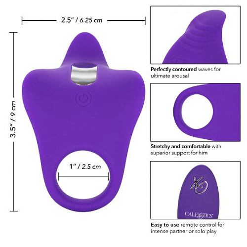 Фиолетовое перезаряжаемое эрекционное кольцо California Exotic Novelties Silicone Remote Orgasm Ring SE-0077-75-3