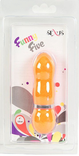 Оранжевый водонепроницаемый мини-вибратор Sexus 931014-11 (10 см)