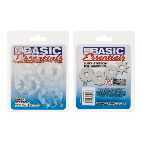 Набор из 4 прозрачных эрекционных колец California Exotic Novelties Basic Essentials SE-1737-00-2
