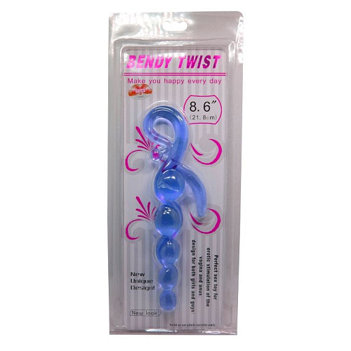 Голубой анальный стимулятор-цепочка Baile BI-040004-0502S (22 см)