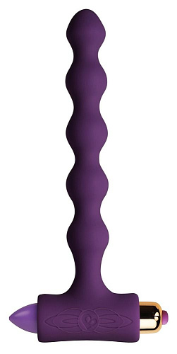 Фиолетовая анальная виброёлочка Rocks-Off PETITE SENSATIONS PEARLS PURPLE E27598 (16,9 см)