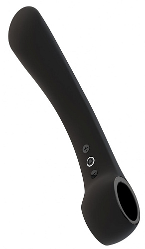 Чёрный гибкий вибромассажёр Shots Media BV Ombra VIVE026BLK (21,5 см)