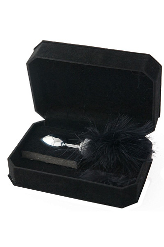 Малая анальная втулка с чёрной опушкой ToyFa 712018 (8,5 см)