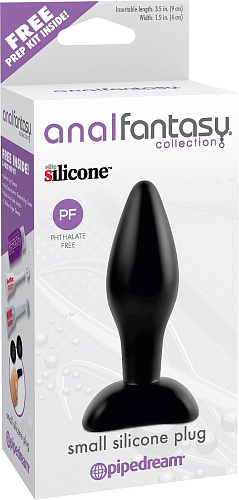 Чёрная анальная пробочка Pipedream Small Silicone Plug PD4602-23 (11 см)