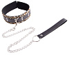 Леопардовый ошейник с поводком Leg Avenue KI2003