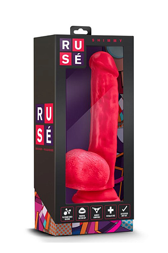 Красный фаллоимитатор на присоске Blush Novelties Shimmy BL-83708 (22 см)