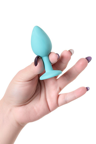 Мятная анальная пробка с прозрачным кристаллом Штучки-дрючки 690111 (7,3 см)