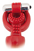 Красная вибронасадка с анальным стимулятором ToyFa 908001-9