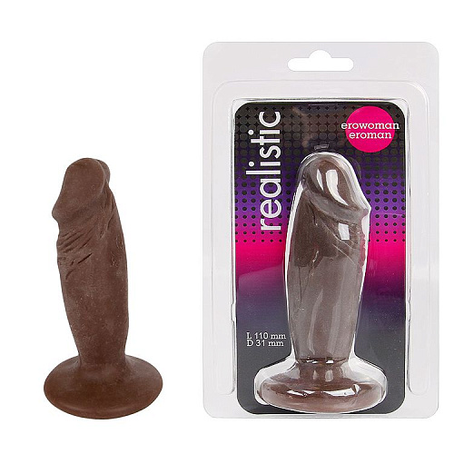 Коричневый анальный фаллоимитатор из киберкожи Bior toys EE-10231-1 (11 см)