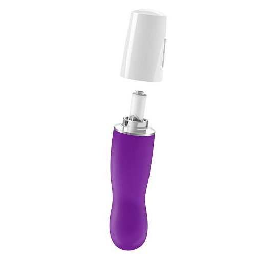 Фиолетовый мини-вибратор OVO D3 WHITE/PURPLE (14 см)