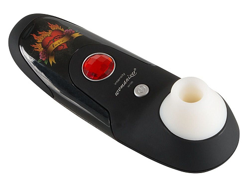 Чёрный бесконтактный стимулятор клитора с принтом Womanizer Tattoo 0583154