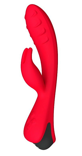 Красный вибратор-кролик с рёбрышками Le Frivole Lepus 06114