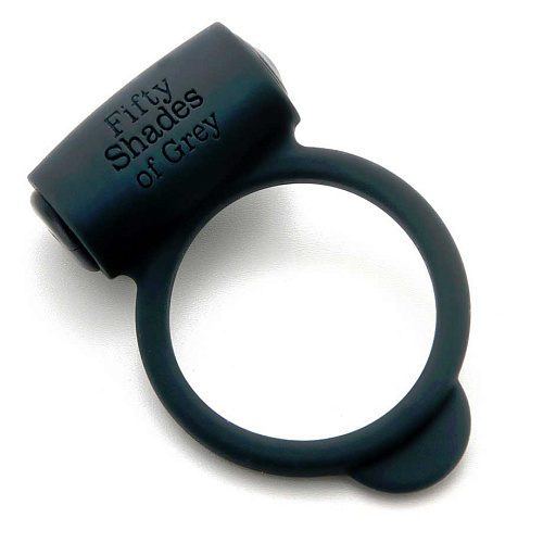 Темно-серое эрекционное кольцо с вибрацией Fifty Shades of Grey Vibrating Love Ring  FS-40170