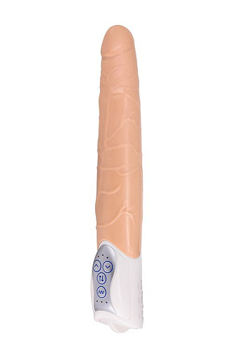Телесный вибратор с функцией толкания Seven Creations Long John Realistic Thrusting Vibrator C0111Y4SPGAC (20 см)