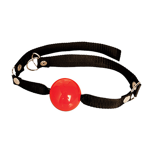 Кляп с шариком красного цвета на чёрных ремешках Pipedream Beginners Ball Gag PD2161-15