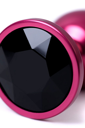 Красная анальная пробка с кристаллом чёрного цвета ToyFa 717007-95 (7,2 см)