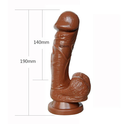 Коричневый фаллоимитатор Howells Big Glans Dong 84003 brown (19 см)