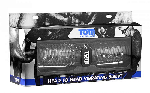 Прозрачный двойной мастурбатор XR Brands Tom of Finland Head to Head Vibrating TF3910
