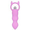 Розовый анальный вибромассажёр с рожками Bior toys WSL-15003 (12 см)
