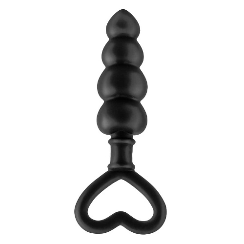 Чёрная анальная втулка из силикона Pipedream Beaded Luv Probe PD4644-23 (15,5 см)