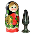 Анальная втулка из змеевика в футляре-матрёшке Sitabella 8020 (10 см)