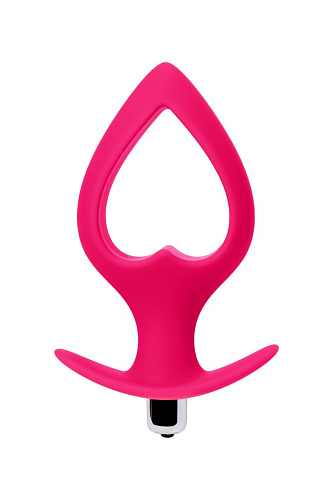 Розовая анальная вибровтулка в форме сердца POPO Pleasure 731337 (17 см)
