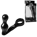 Чёрный анальный стимулятор с кольцом для пениса XR Brands Spire AD475