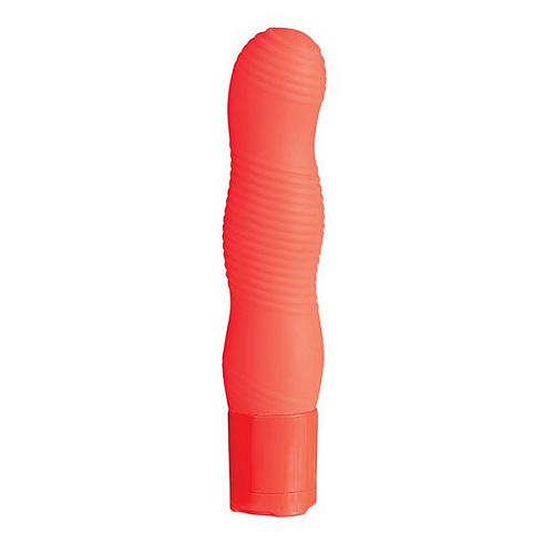 Оранжевый вибромассажёр с рельефом NMC PURE 3.5INCH VIBRATOR ORANGE 111640 (9 см)