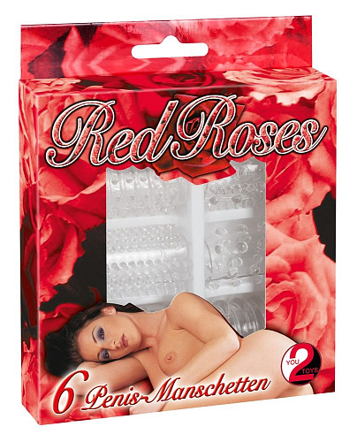 Набор из 6 прозрачных насадок с шипиками Orion Red Roses 05200550000