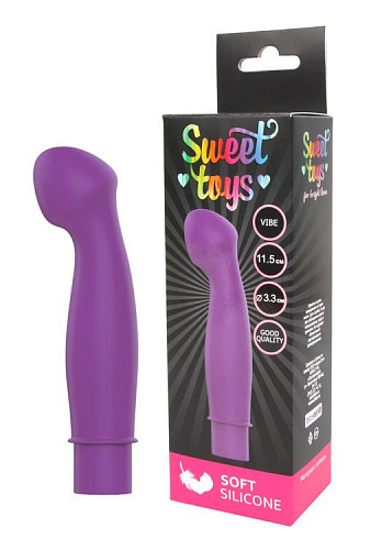 Фиолетовый вибромассажёр с изогнутой круглой головкой Bior toys ST-40179-5 (11,5 см)