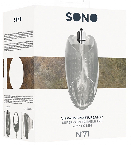 Прозрачный мастурбатор мастурбатор Shots Media BV Vibrating Masturbator №71 SON071TRA