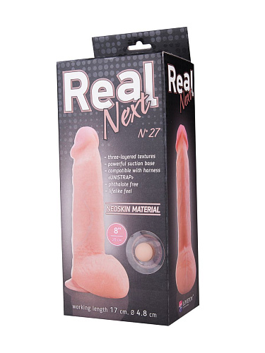 Реалистичный фаллоимитатор телесного цвета на присоске LOVETOY (А-Полимер) REAL Next № 27 562703 (20 см)